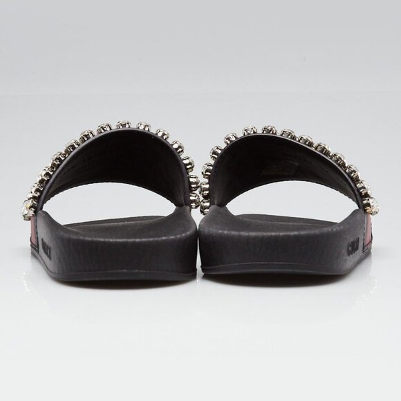 Gucci Black Rubber Crystal Pool Slides Size 5.5/36 - Picture 4 of 4